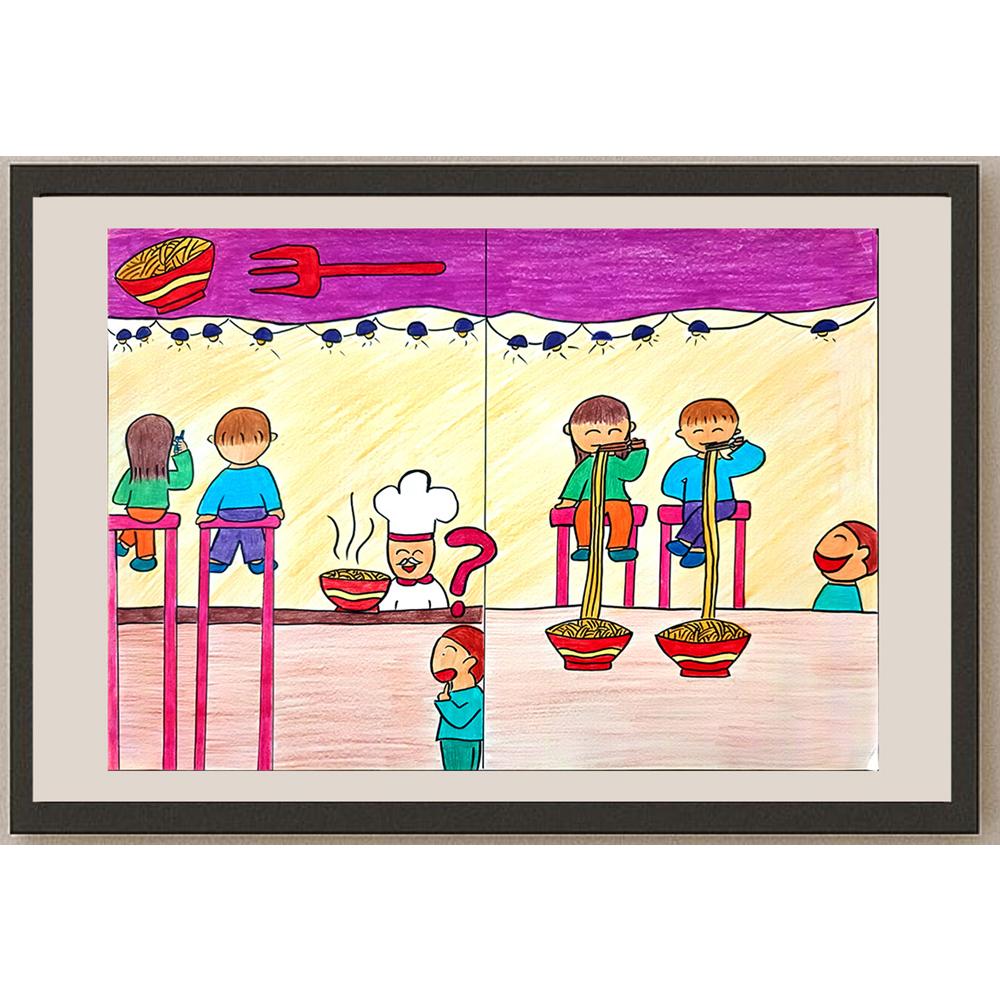 Lai Yan Ling 35x25cm Orijinal Karikatür BOD00994