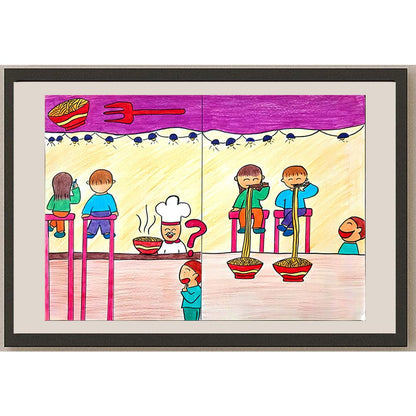 Lai Yan Ling 35x25cm Orijinal Karikatür BOD00994
