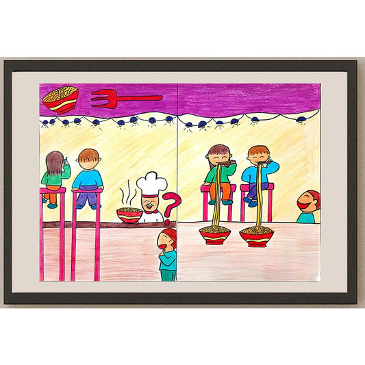 Lai Yan Ling 35x25cm Orijinal Karikatür BOD00994