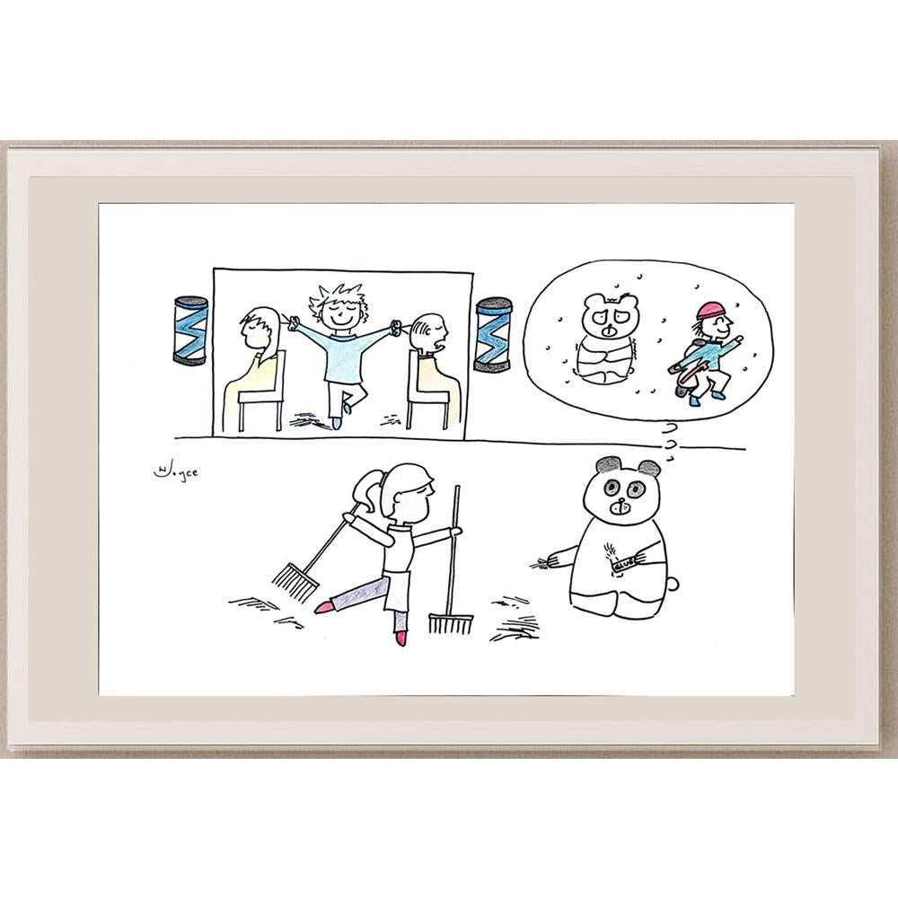 Wong Lok Yee 35x25cm Orijinal Karikatür BOD01005