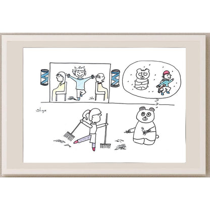 Wong Lok Yee 35x25cm Orijinal Karikatür BOD01005
