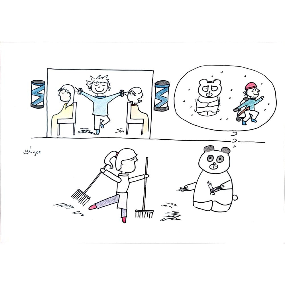 Wong Lok Yee 35x25cm Orijinal Karikatür BOD01005