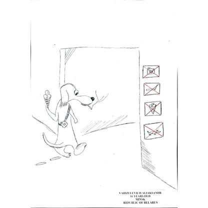 Vaidzelevich Aliaksandr 43x30cm Orijinal Karikatür BOD01028