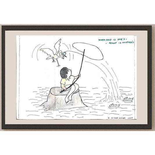 Althaf Hussain 29x21cm Orijinal Karikatür BOD01102