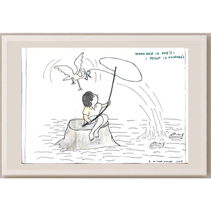 Althaf Hussain 29x21cm Orijinal Karikatür BOD01102