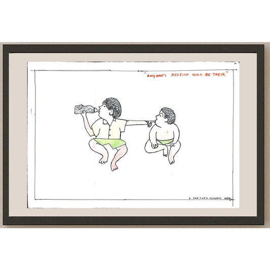 Sarttaz Hussain 29x21cm Orijinal Karikatür BOD01103