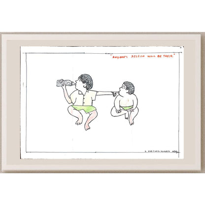 Sarttaz Hussain 29x21cm Orijinal Karikatür BOD01103