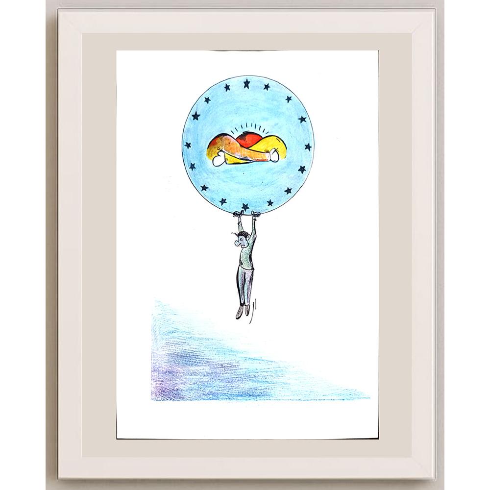 Ahmet Hacıoğlu 29x21cm Orijinal Karikatür BOD01145