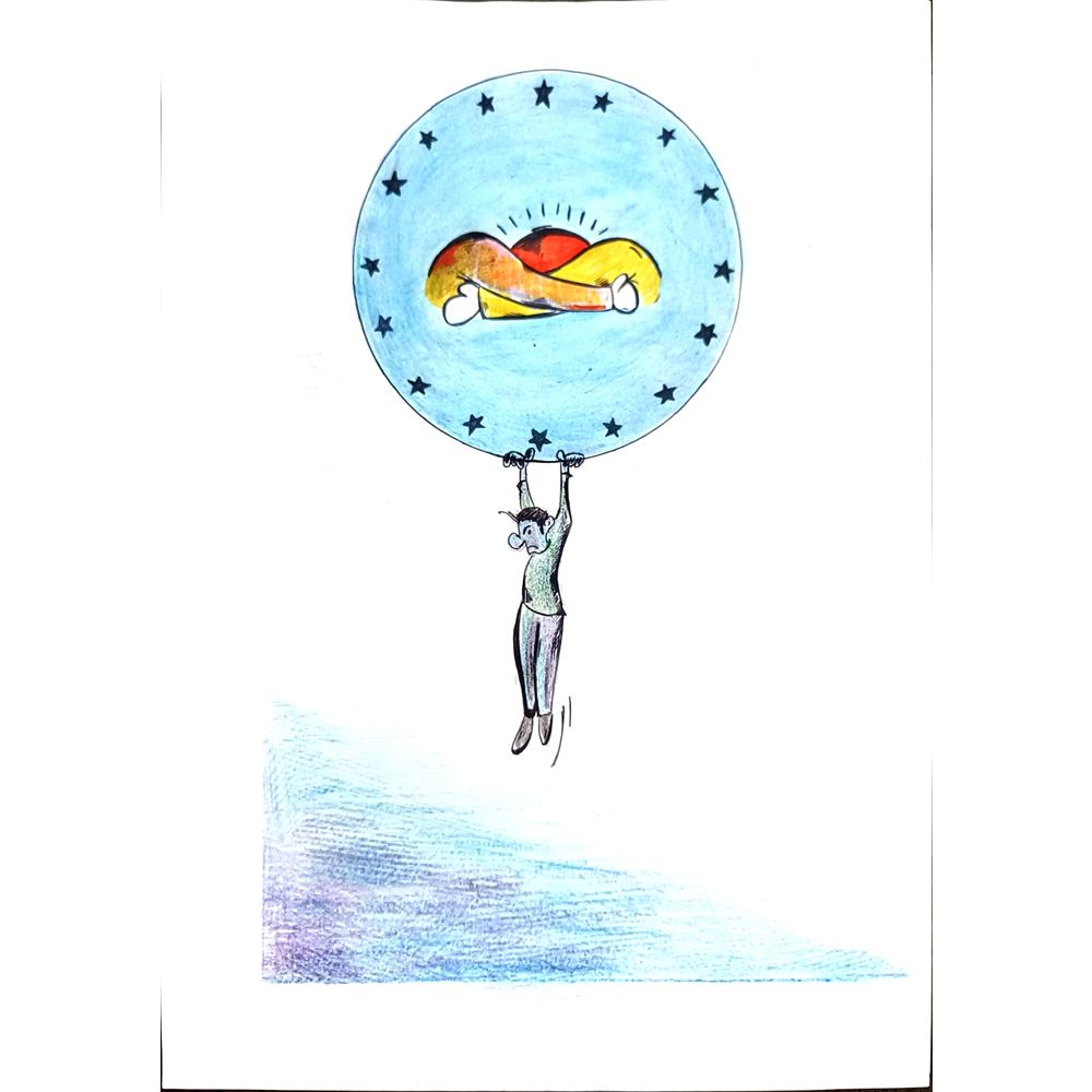 Ahmet Hacıoğlu 29x21cm Orijinal Karikatür BOD01145