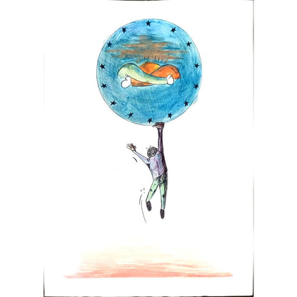 Ahmet Hacıoğlu 29x21cm Orijinal Karikatür BOD01146