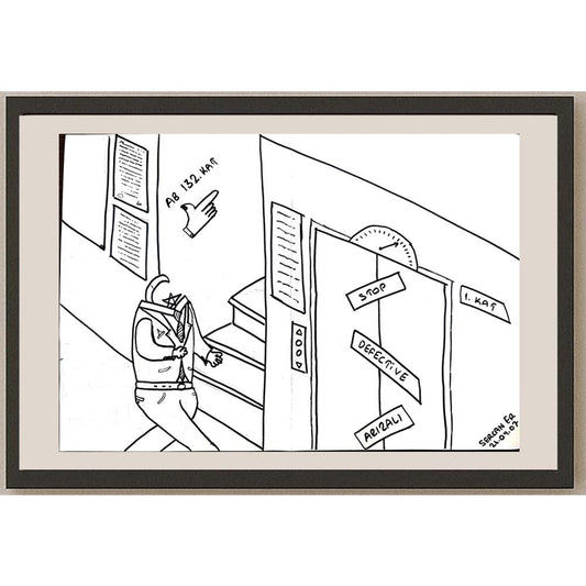 Sercan Er 29x21cm Orijinal Karikatür BOD01147