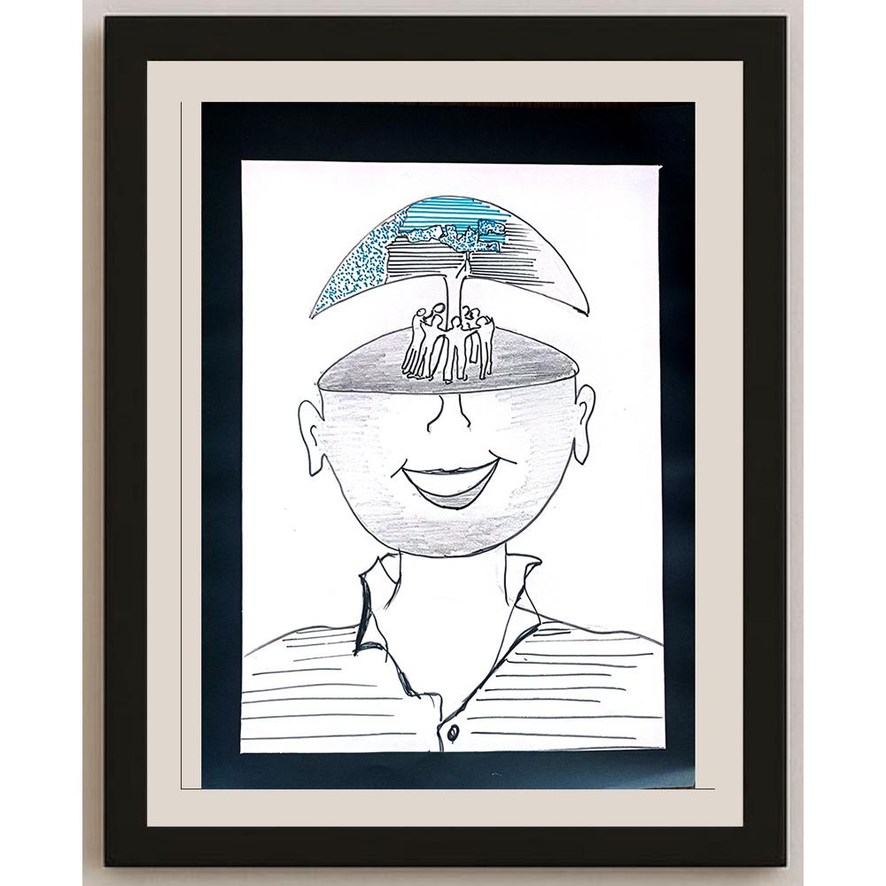 Erman Erturhan 29x21cm Orijinal Karikatür BOD01171