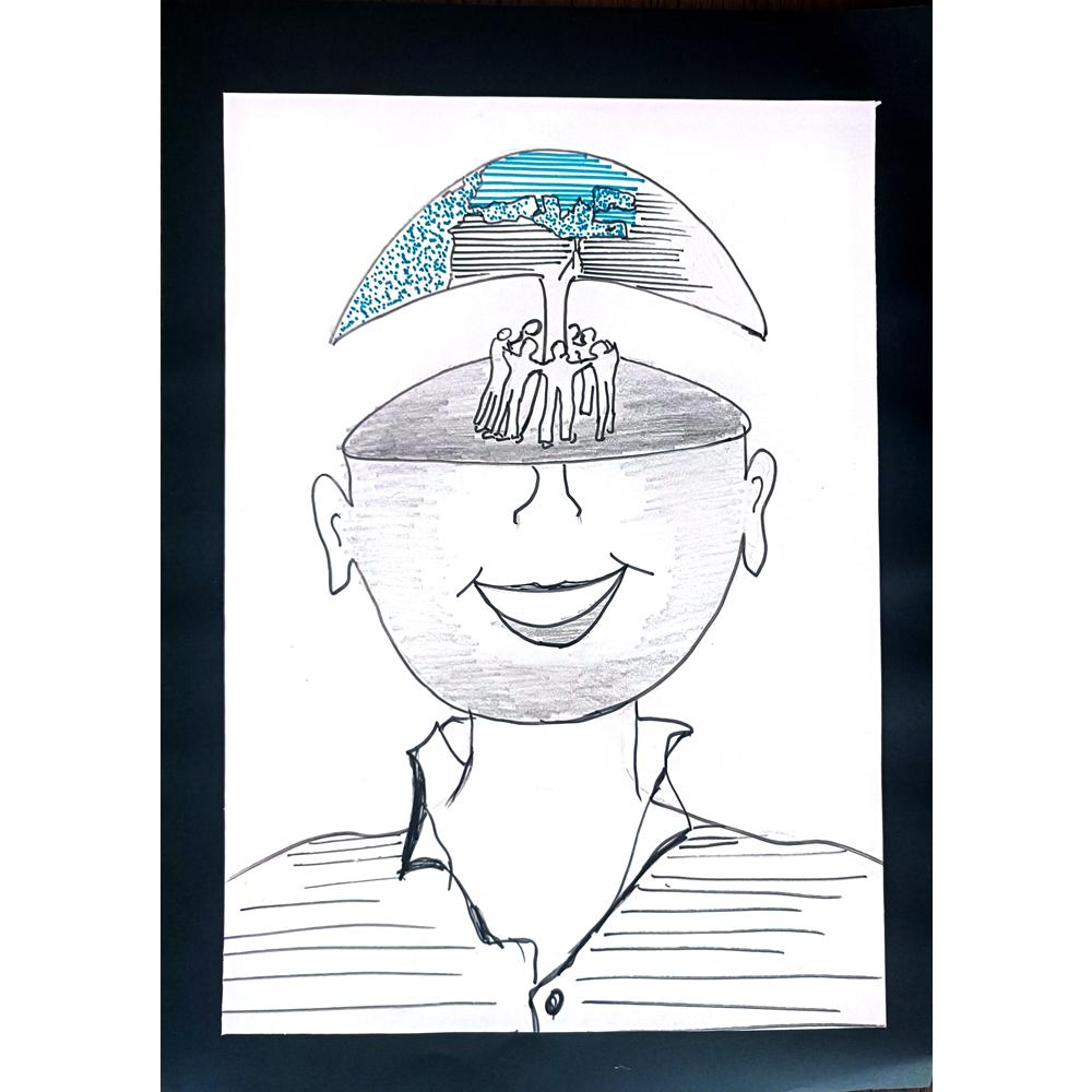 Erman Erturhan 29x21cm Orijinal Karikatür BOD01171