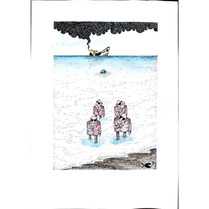Seyran Caferli 43x30cm Orijinal Karikatür BOD01172