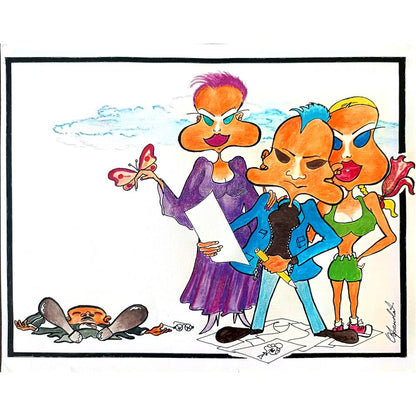Milivoje Obrenovic 35x25cm Orijinal Karikatür BOD01173