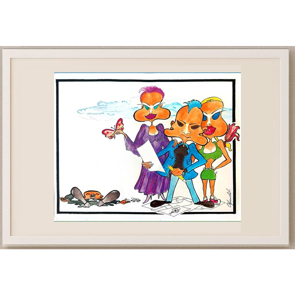 Milivoje Obrenovic 35x25cm Orijinal Karikatür BOD01173