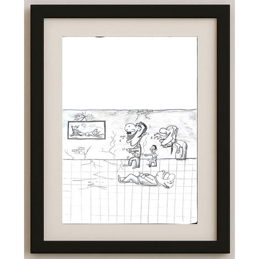 Vahid Abed 43x30cm Orijinal Karikatür BOD01178