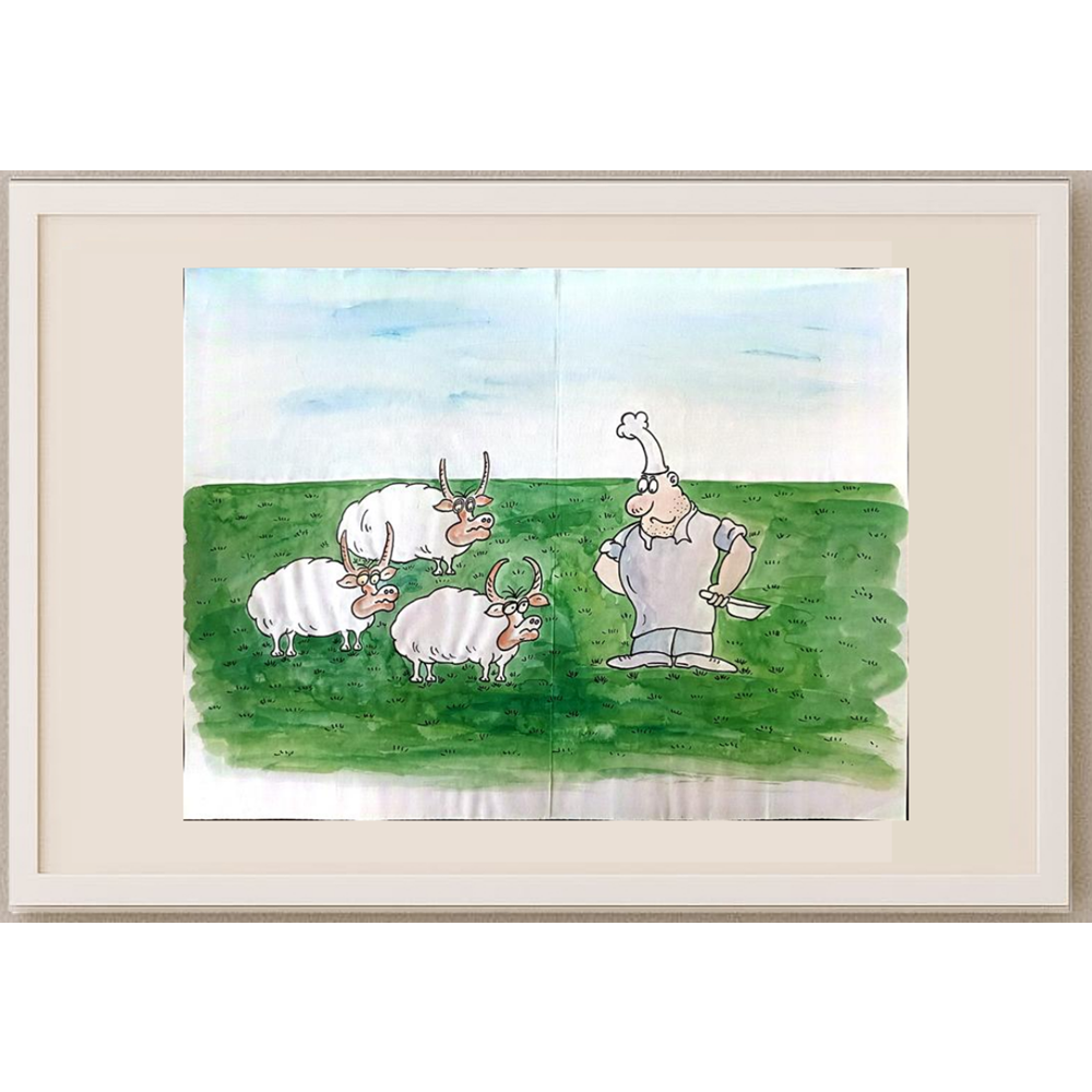 Leng Yan Ping 35x25cm Orijinal Karikatür BOD01189