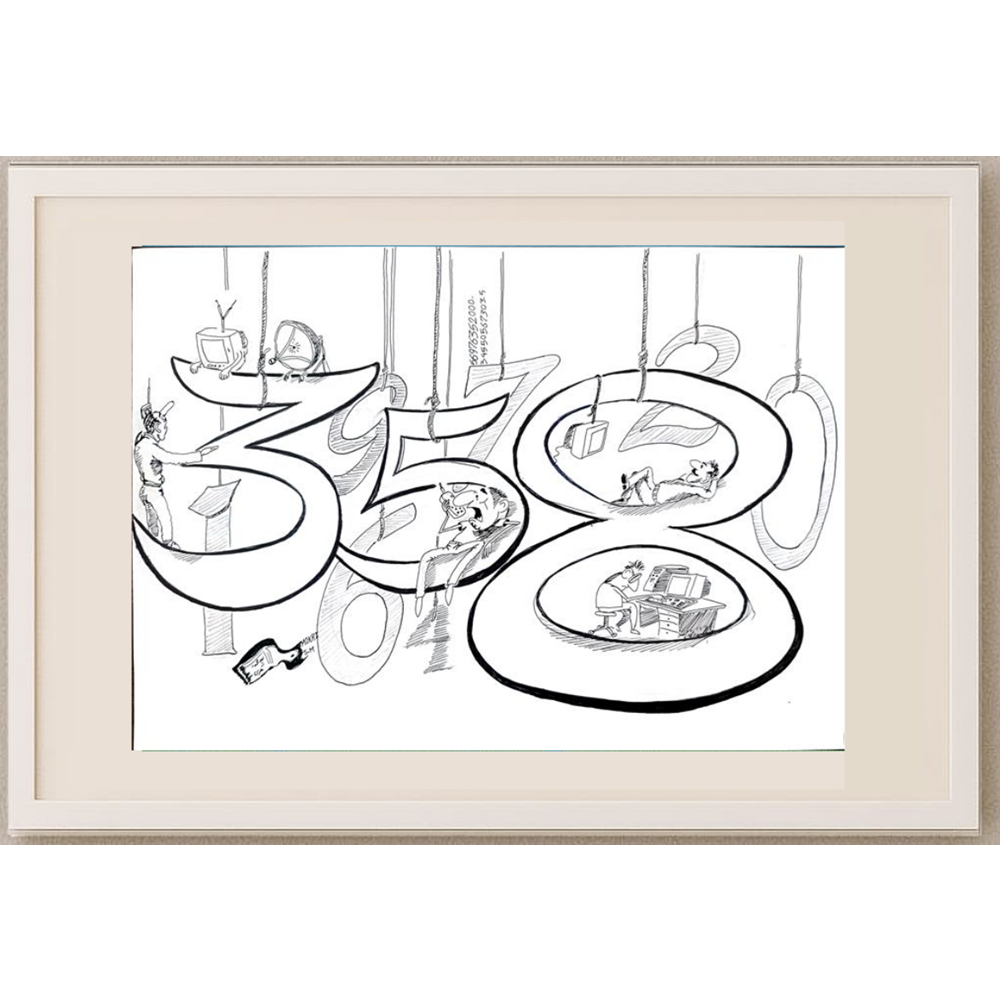 Said Mahmod 29x21cm Orijinal Karikatür BOD01197