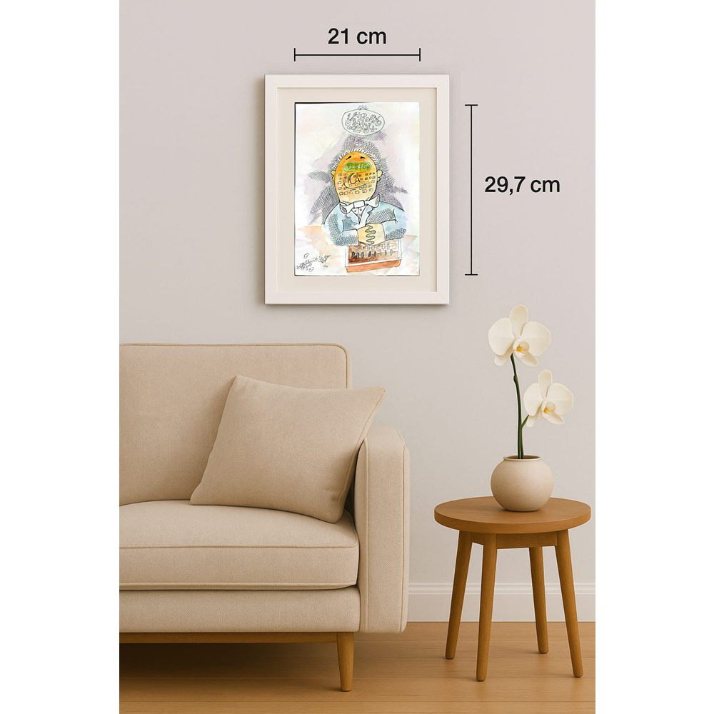 Seyyeh Hassan Hejazi 29x21cm Orijinal Karikatür BOD01202