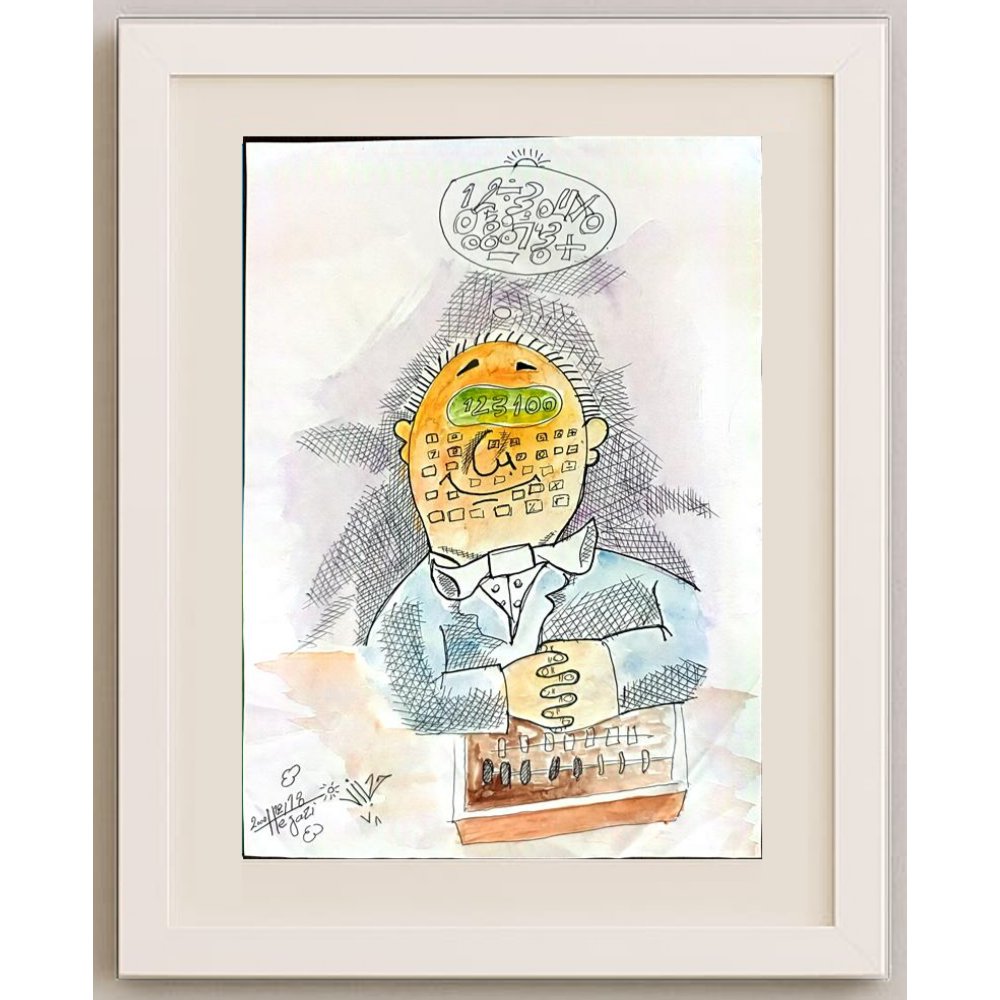 Seyyeh Hassan Hejazi 29x21cm Orijinal Karikatür BOD01202