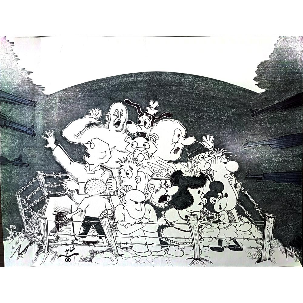 Shahed Modjtehedzadeh 35x25cm Orijinal Karikatür BOD01205