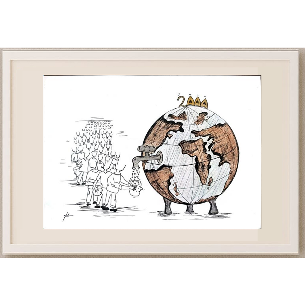 Raheleh Fakhari 29x21cm Orijinal Karikatür BOD01207