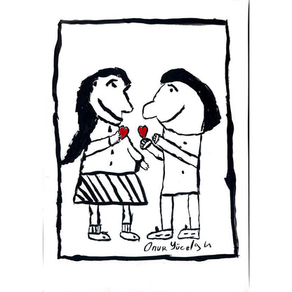 Onur Yücel 43x30cm Orijinal Karikatür BOD01213