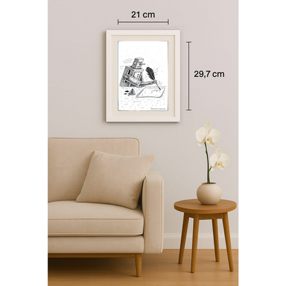 Porumbita Mihaita 29x21cm Orijinal Karikatür BOD01235