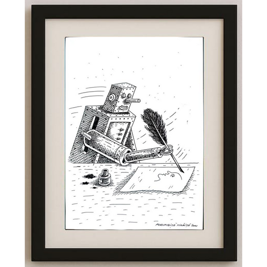 Porumbita Mihaita 29x21cm Orijinal Karikatür BOD01235