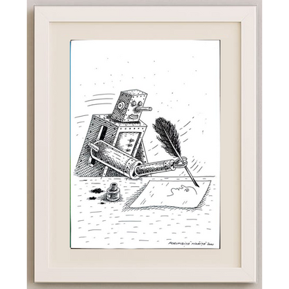 Porumbita Mihaita 29x21cm Orijinal Karikatür BOD01235