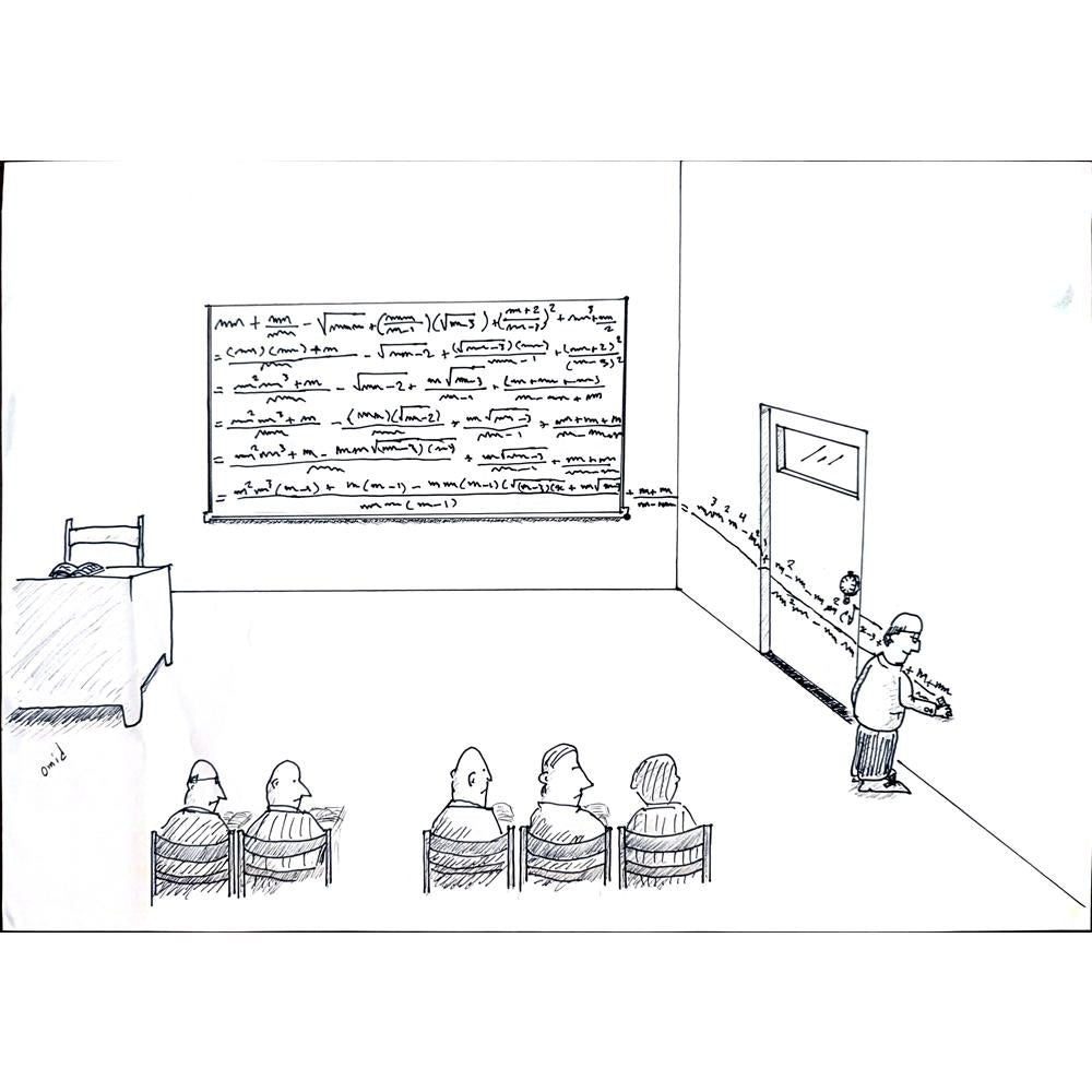 Omid Golshan 29x21cm Orijinal Karikatür BOD01246