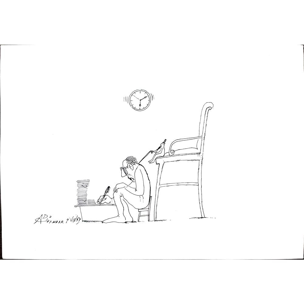 Ali Divandari 29x21cm Orijinal Karikatür BOD01248