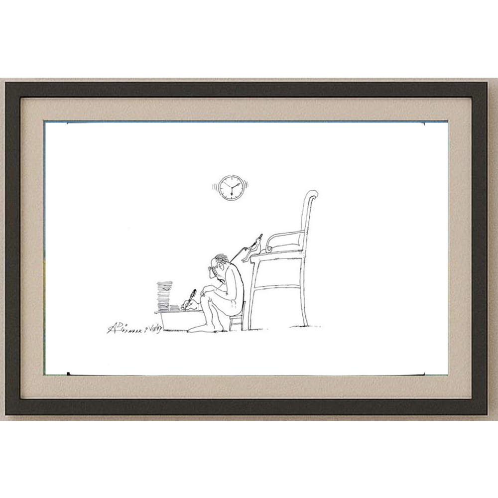 Ali Divandari 29x21cm Orijinal Karikatür BOD01248