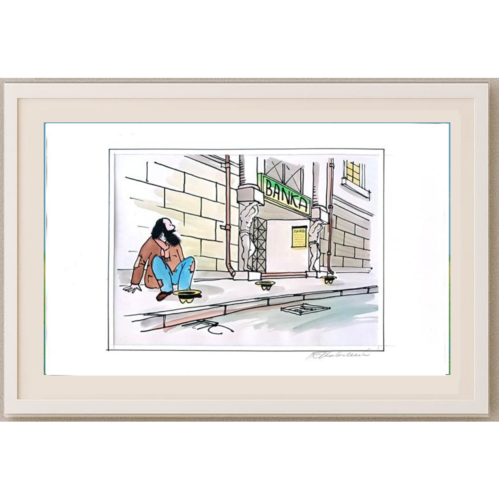 Frantisek Kratochvil 29x21cm Orijinal Karikatür BOD01260