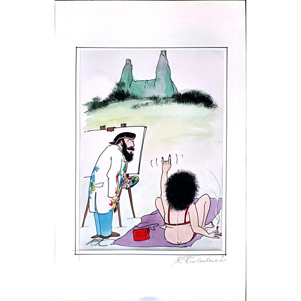 Frantisek Kratochvil 43x30cm Orijinal Karikatür BOD01263