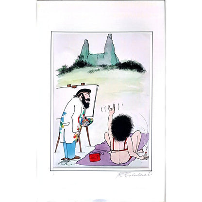 Frantisek Kratochvil 43x30cm Orijinal Karikatür BOD01263