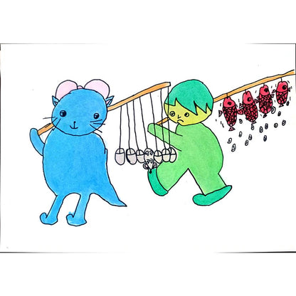 Hao Qing 29x21cm Orijinal Karikatür BOD01267