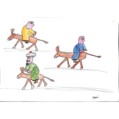 Mavi Koçak 35x25cm Orijinal Karikatür BOD01305