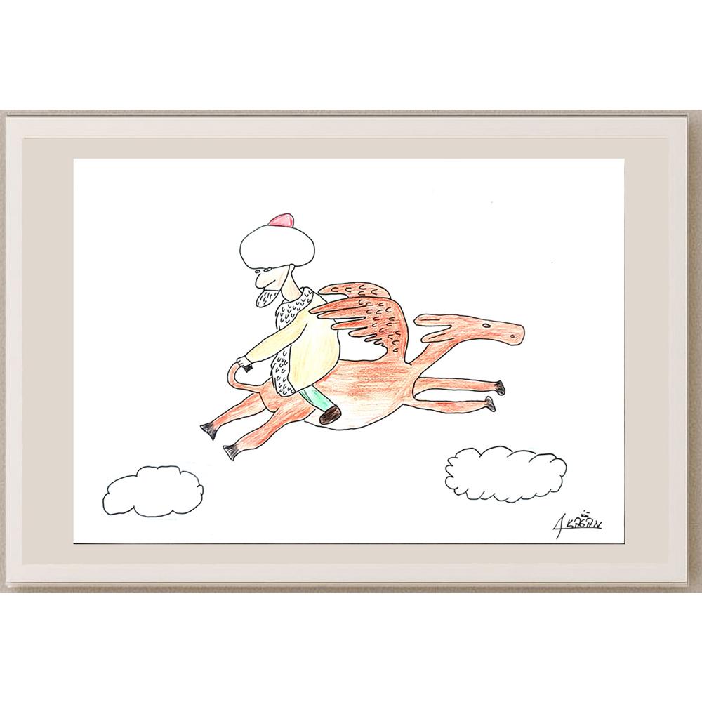 Kağan Akdoğan 29x21cm Orijinal Karikatür BOD01317