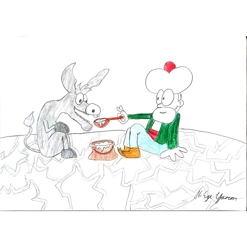 Ege Yarım 29x21cm Orijinal Karikatür BOD01321