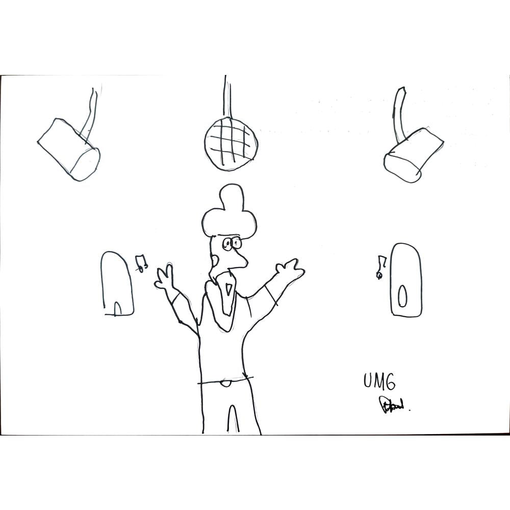 Ufuk Mergen 29x21cm Orijinal Karikatür BOD01327