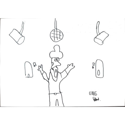 Ufuk Mergen 29x21cm Orijinal Karikatür BOD01327