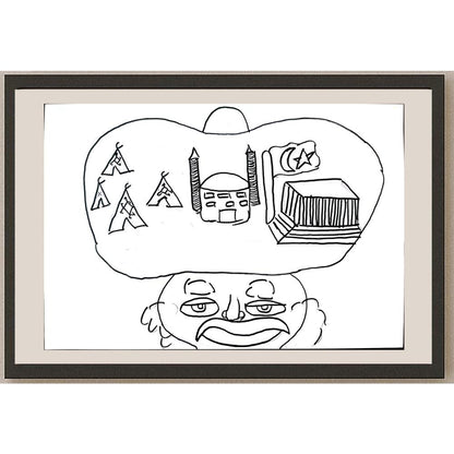 Goncagül Özbek 29x21cm Orijinal Karikatür BOD01335