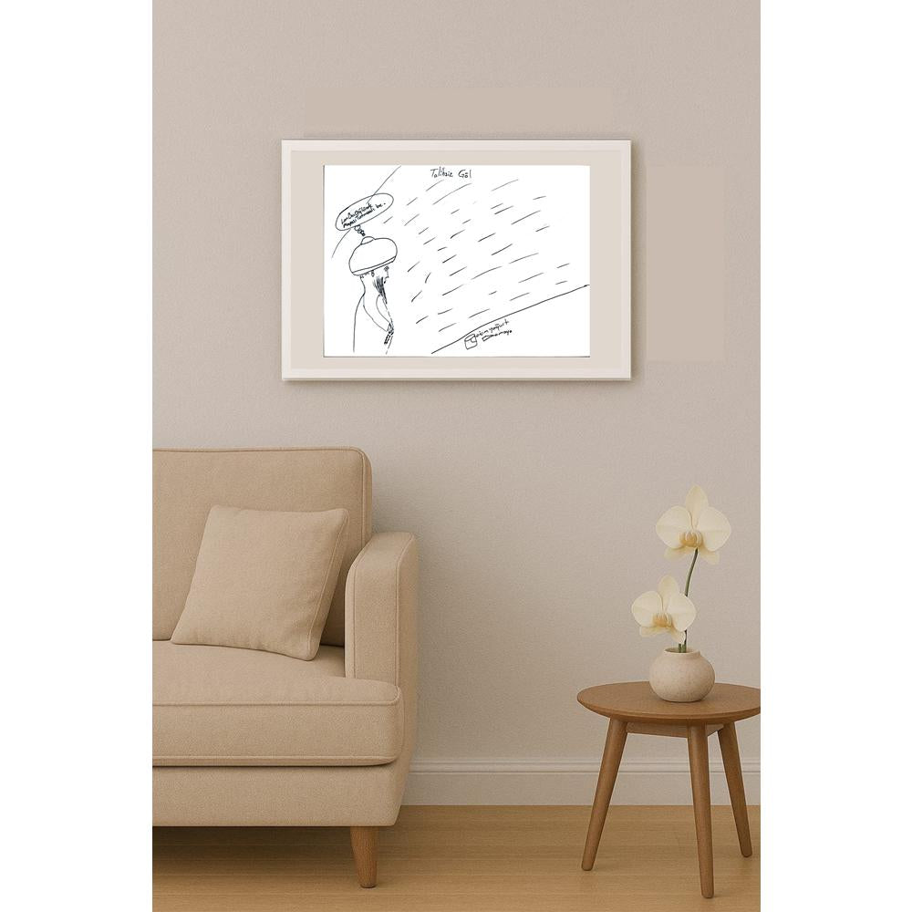 Halil Ayhan 29x21cm Orijinal Karikatür BOD01341