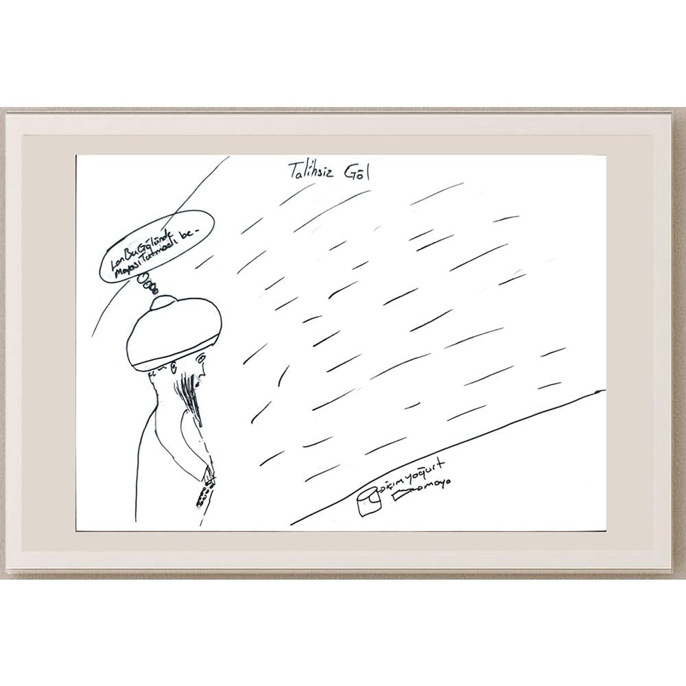 Halil Ayhan 29x21cm Orijinal Karikatür BOD01341