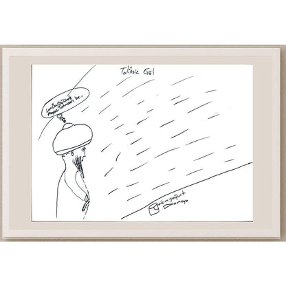 Halil Ayhan 29x21cm Orijinal Karikatür BOD01341