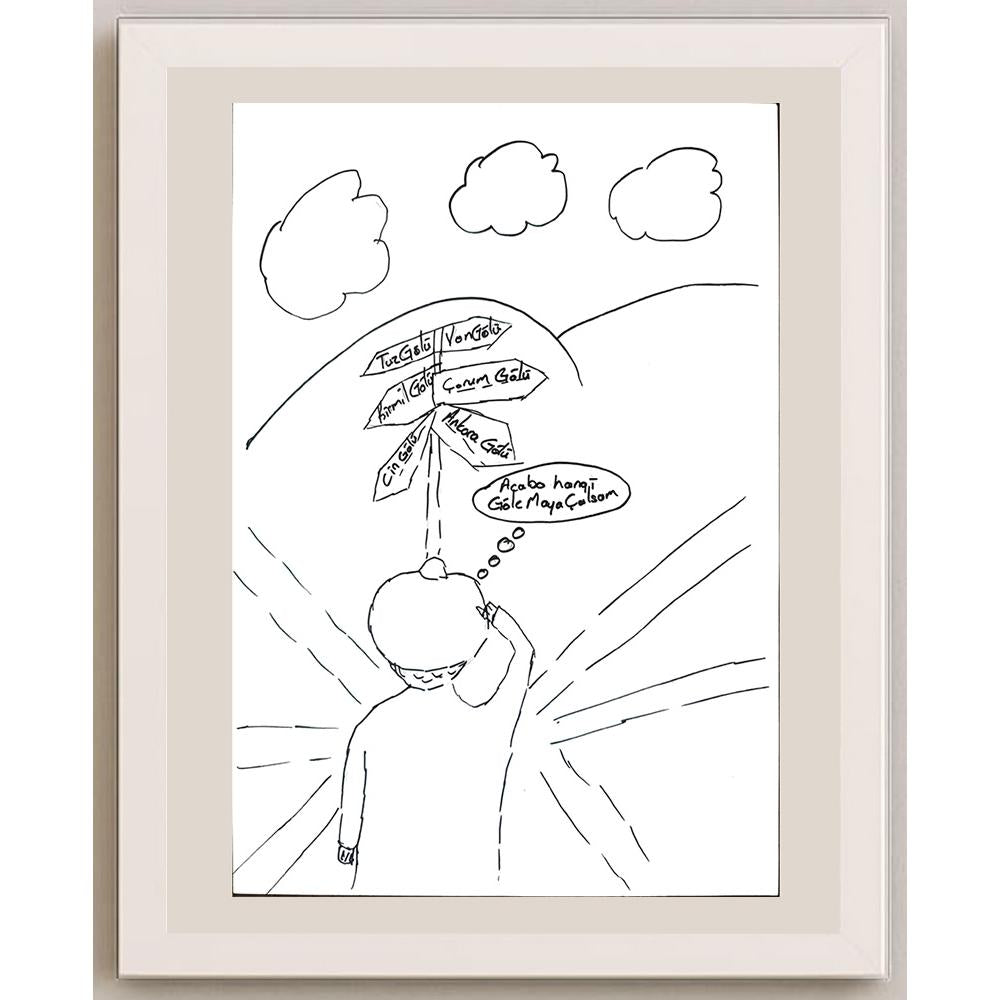 Halil Ayhan 29x21cm Orijinal Karikatür BOD01344