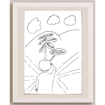 Halil Ayhan 29x21cm Orijinal Karikatür BOD01344