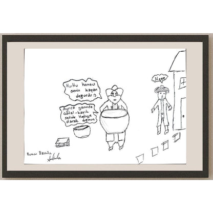 Burcu Ergül 29x21cm Orijinal Karikatür BOD01348